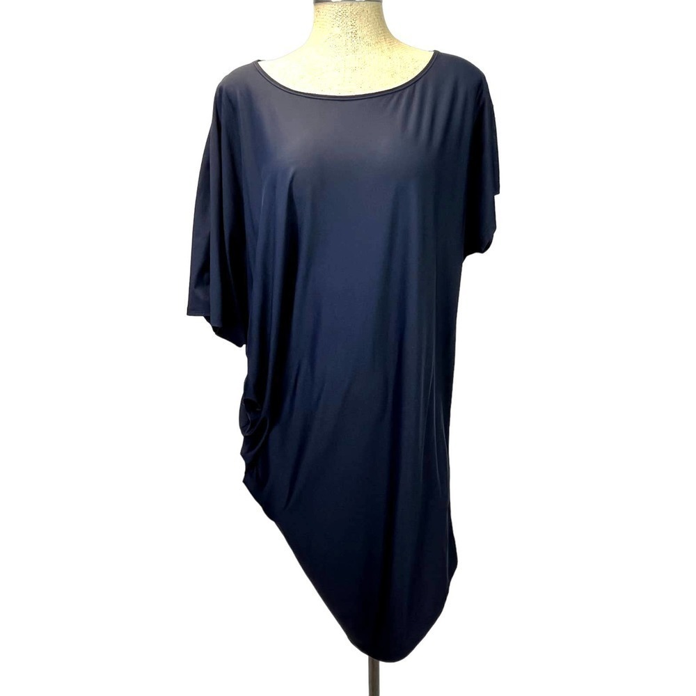 Athleta Navy‎ Blue Sunlover Asymmetrical UPF Midi Dress SZ S